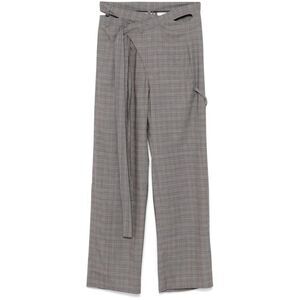 OTTOLINGER Women's Plaid Belted Wide-Leg Trousers Women GREY Pants